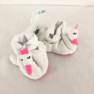 Cloud Island Baby Girl Swan Crib Shoes Fabric 0-3M